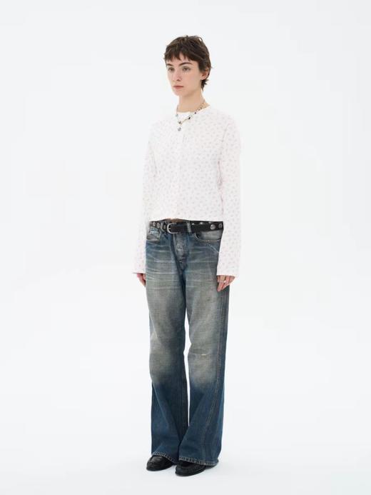 local tag/lt26ssk30/尼斯花园 碎花印花针织插肩袖修身开衫 圆领打底衫 商品图1