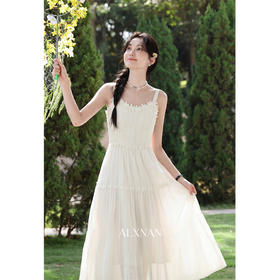 鹿向南【风织半幅春】夏季新款原创设计小众连衣裙慵懒感吊带裙女