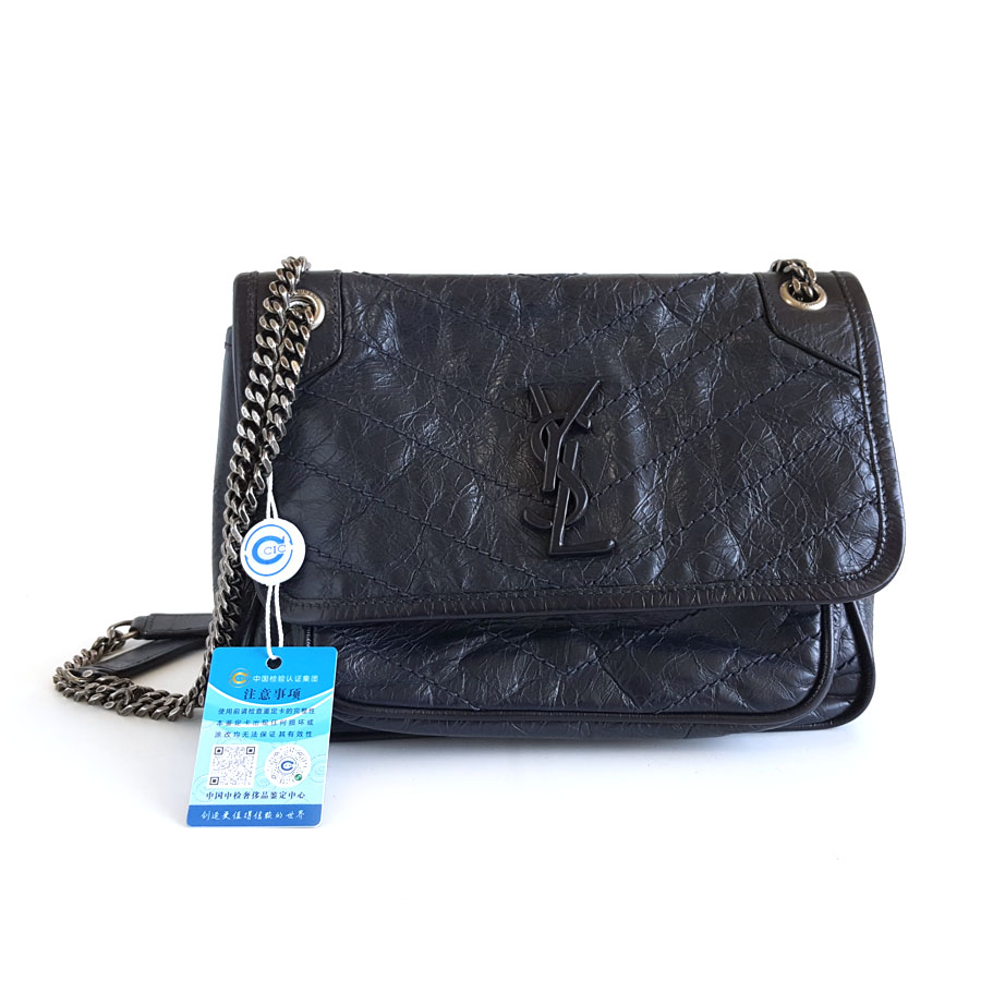 【95新】YSL圣罗兰NIKI533037小号藏青色niki链条包单肩斜挎包女士020426AK17