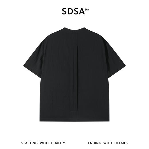 SDSA男装2026新款高贵轻奢韩系简约纯色褶皱圆领短袖T恤百搭宽松 商品图4