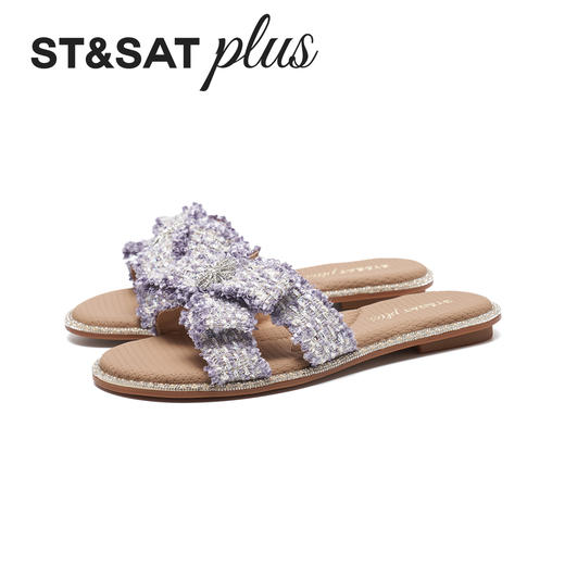 星期六26夏新款微光蝴蝶结小香风凉拖SSE2110470 商品图11