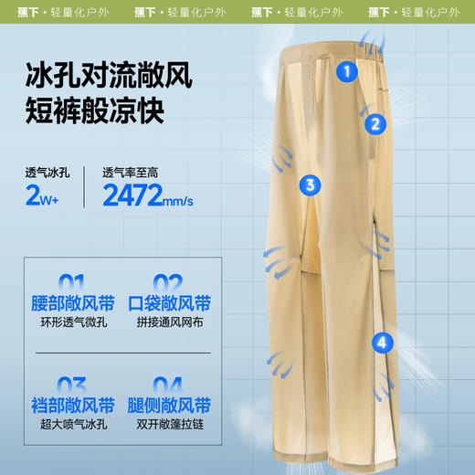 【25春夏】蕉下男士超透气弹力户外裤AF910 商品图1