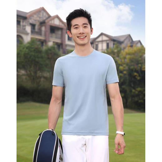 男女同款户外运动圆领T恤轻云纤维夏季透气宽松短袖上衣   HLS-GF81011 商品图2