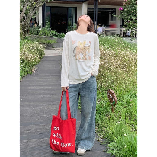 <曾小咸推荐>4.9现货秒杀 ！微信超特价！韩系彩点印花长袖t 日常159.99 立减100 秒杀59.99！！ 商品图2