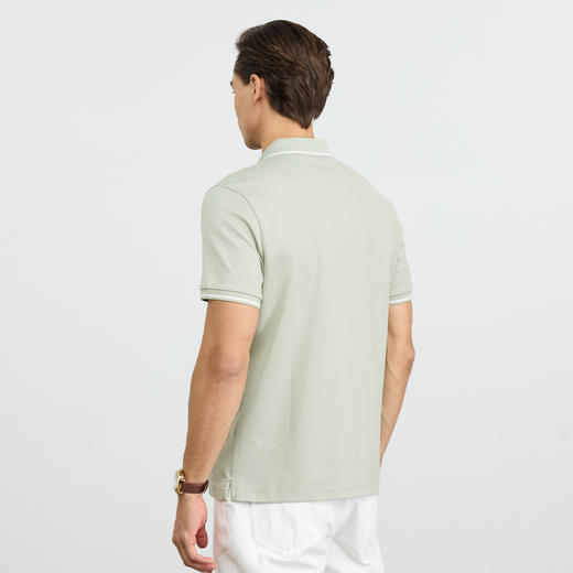 【莫代尔】德鲨浅绿色短袖上衣翻领T恤2026夏新款休闲男装POLO衫 商品图2