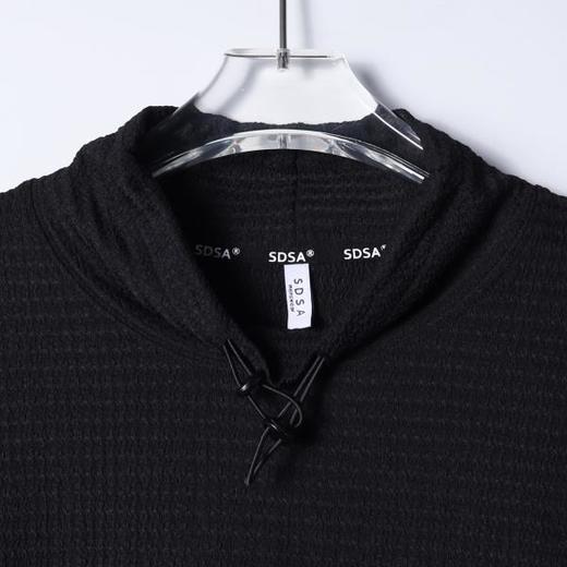 SDSA男装2026新款华夫格新中式盘扣抽绳短袖T恤宽松立领休闲上衣 商品图1