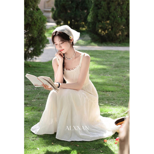 鹿向南【风织半幅春】夏季新款原创设计小众连衣裙慵懒感吊带裙女 商品图1