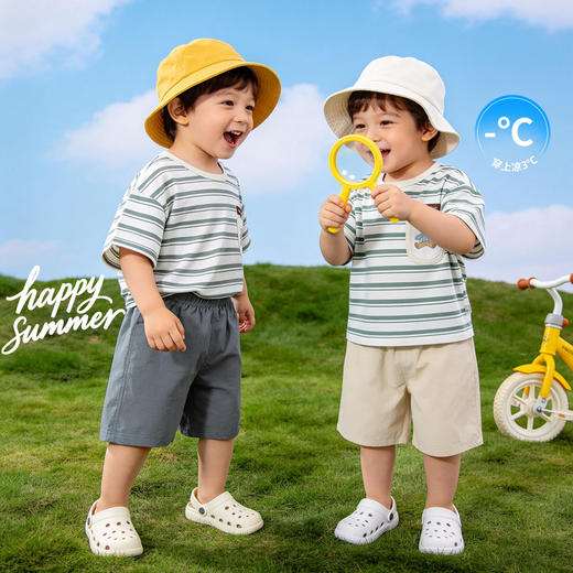 贝贝怡夏季男童短袖套装ZB2FT014 商品图0