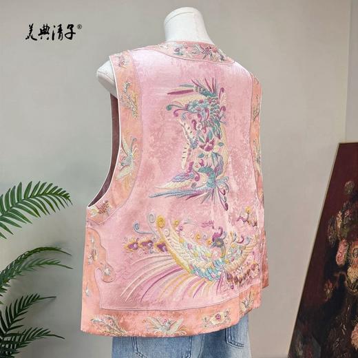新中式重工刺绣圆领单排扣马甲 商品图4