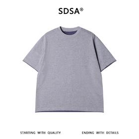 SDSA男装2026新款高贵轻奢潮牌日系撞色卷边T恤宽松短袖