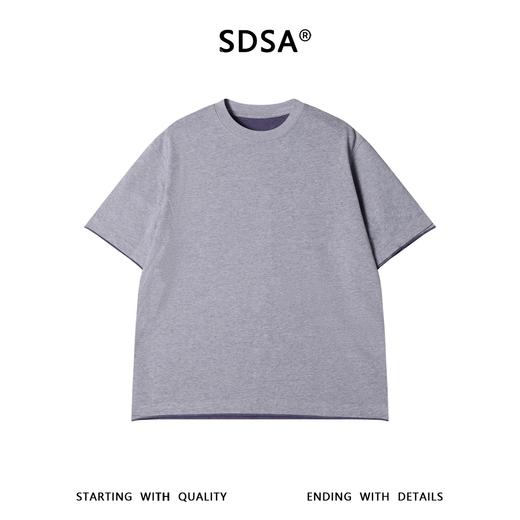 SDSA男装2026新款高贵轻奢潮牌日系撞色卷边T恤宽松短袖 商品图0