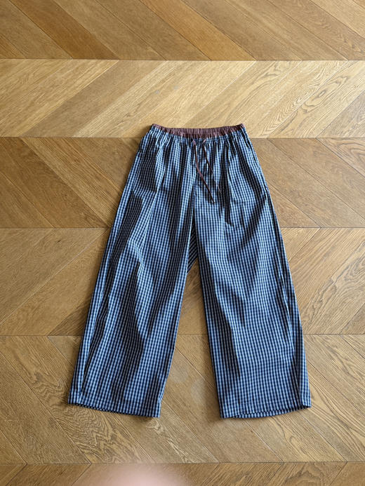 26夯货！夏+薄款｜撞色抽绳松紧腰格纹 茧型裤【包邮+三天无理由退换】 商品图7