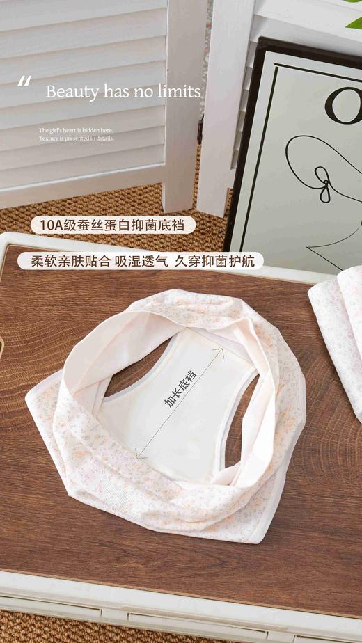 女士32针裸氨可爱碎花加肥加大丰满裤加大版富姐裤大大大内裤三角裤6036 商品图1