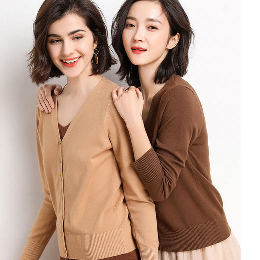 【实付89元到手2件！！加入购物车2件结算自动满减 拍一件不发货！！】PSQUEEN 基础V领针织衫 春季焕然一新 时尚百搭 柔软舒适 12色可选 商品图5