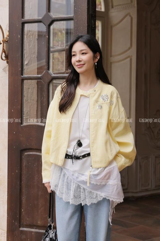 【门店同款】ENJOY夏季蕾丝拼接短袖T恤 170498340 商品图2