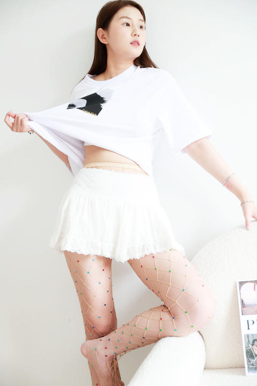 照片印花tee，复古美式半袖。小标刺绣宽松圆领情侣款t恤E040866 商品图12