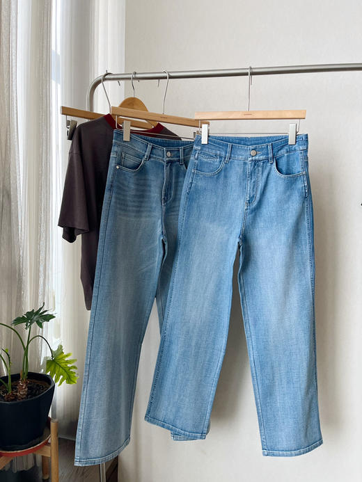 【可以跑步的牛仔裤】噢蜜ooomeooo长短款系列直筒牛仔裤 商品图13