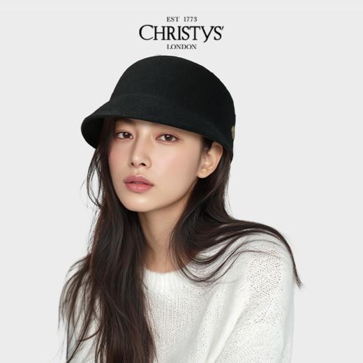 【新品】Christys'百年皇室品牌 羊毛兔毛马术帽方圆顶-摩登黑 商品图2