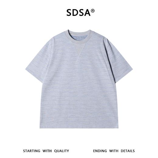 SDSA男装2026新款高贵轻奢领口三角缝线短袖T恤宽松圆领休闲上衣 商品图0