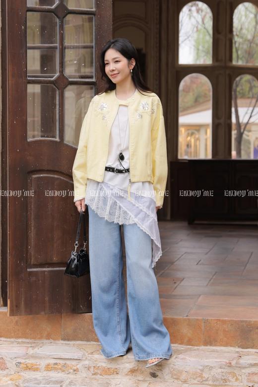 【门店同款】ENJOY夏季蕾丝拼接短袖T恤 170498340 商品图7