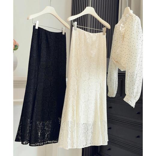 高奢蕾丝镂空显瘦鱼尾裙 高腰显瘦镂空蕾丝鱼尾裙 2026春夏季新款垂坠感包臀裙子 一步裙长裙子 商品图0