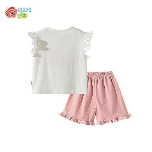 贝贝怡小飞袖凉感套装夏季新款女童轻薄透气短袖T恤短裤两件套ZB2FT025 商品图4