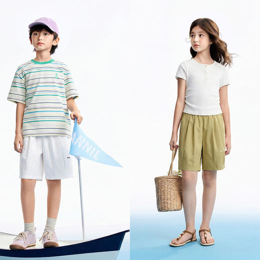 男女童梭织中裤夏季新款安奈儿童装EM626813 商品图3