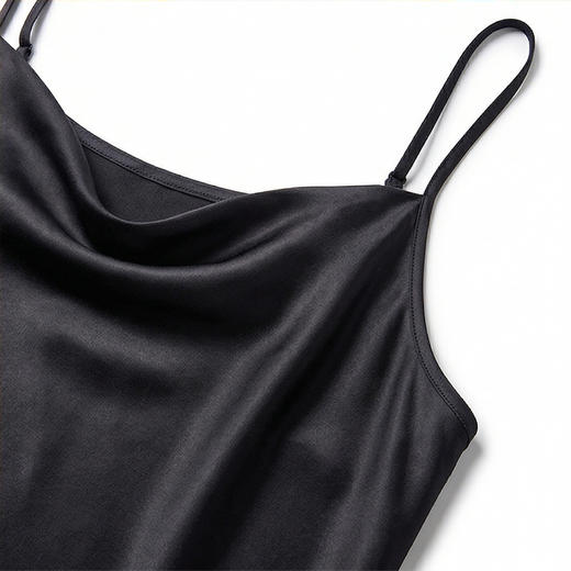 南法SJD/soie jardin0#春满桑蚕丝睡裙荡领美背桑蚕丝家居服性感吊带短睡裙S092DD 商品图11