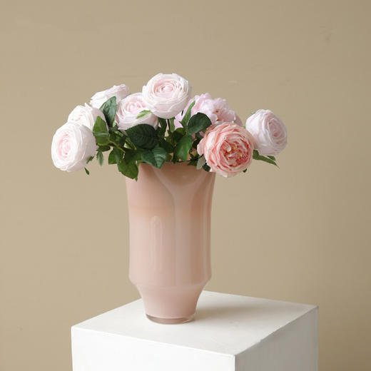 【旖旎】简小姐精选 法式中古花瓶玻璃花瓶 粉色高级复古感 客厅卧室家居饰品 下单7天发货 商品图0