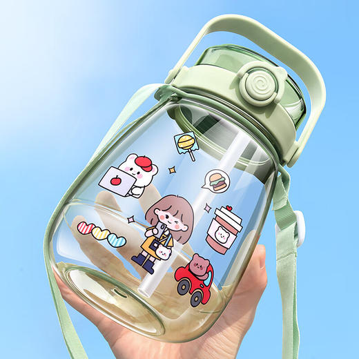 【1300ml超大容量、PC材质安全耐用】喝水杯子吸管杯高颜值女生新款夏季 颜色混发.TA 商品图2