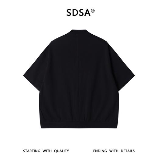 SDSA男装2026新款高贵轻奢立领双口袋短袖开衫衬衫宽松休闲上衣 商品图4