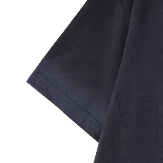 SDSA男装2026新款高贵轻奢拼图暗纹提花短袖T恤宽松圆领休闲上衣 商品图2