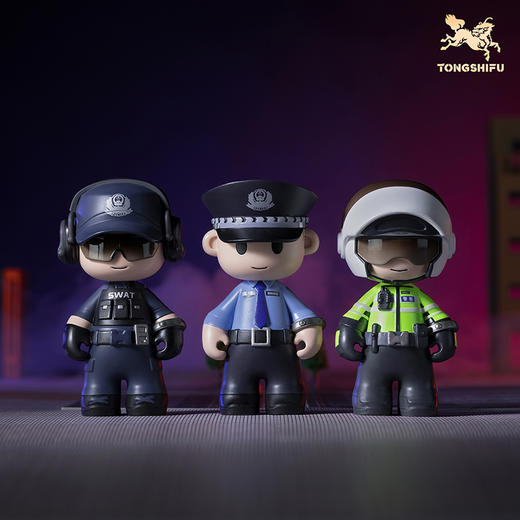 铜师傅《长安卫萌警系列》工位办公桌创意摆件 潮玩手办铜摆件 商品图0