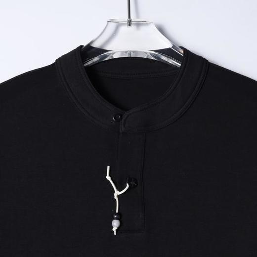 SDSA男装2026新款轻奢新中式立领金属吊坠短袖T恤宽松亨利领上衣 商品图1