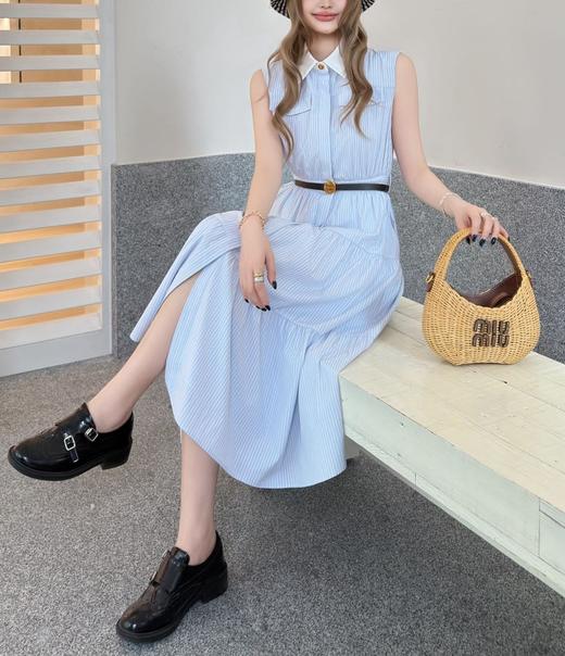 女款拼接条纹无袖连衣裙la017 商品图3