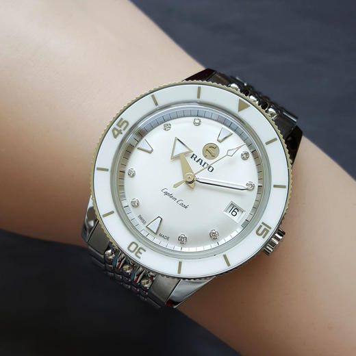 【95新】RADO 雷达R32500708自动机械机芯日期显示37MM（女款）库克船长系列精钢260326NJS08 商品图9