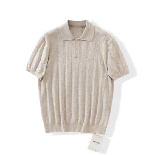 莱赛尔 亚麻 老钱风提花肌理坑条 通勤轻熟风 polo针织衫 商品图6