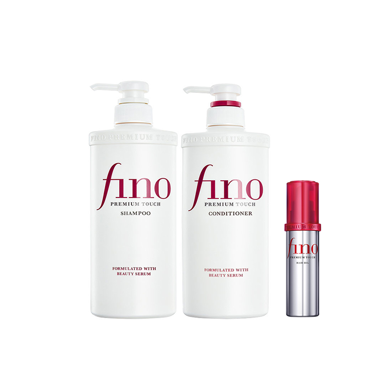 【跨境】资生堂（SHISEIDO） 芬浓洗护三件套（洗发水 550ml + 护发素 550ml + 护发精油 70ml）（非套装）