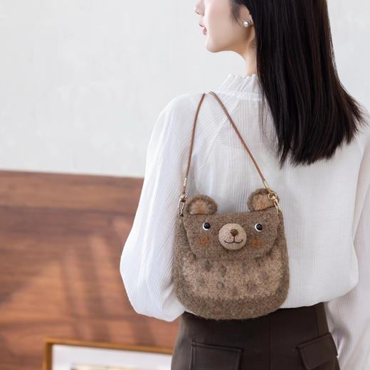 苏苏姐家动物毡化包手工DIY钩针编织莫兰迪毛线团斜挎自制材料包 商品图3