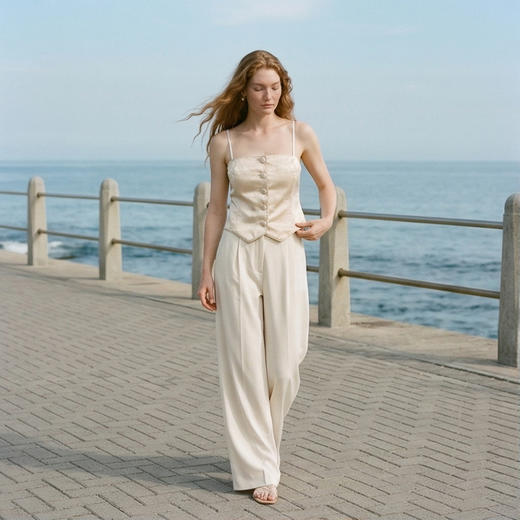 NJP/NOT JUST PAJAMA  City Light系列 提花抹胸真丝马甲上衣（带胸垫）NJP2315 商品图8