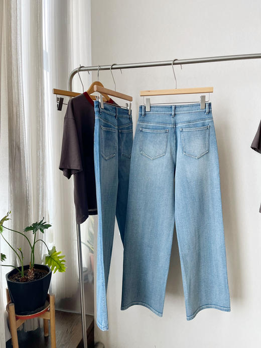 【可以跑步的牛仔裤】噢蜜ooomeooo长短款系列直筒牛仔裤 商品图11