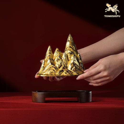 铜师傅《金辉映岳》客厅办公室高档装饰品摆件 开业大吉乔迁送礼 商品图4