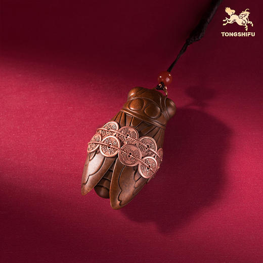 铜师傅《腰蝉万贯》上新了故宫联名 招财桌面紫铜摆件手把件 商品图1