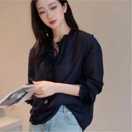 SUSX品牌2026新款法式小资质感 天丝亚麻衬衫C21925493（下单3-7天发货） 商品图2