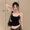 隐形肩带吊带背心女带胸垫外穿纯欲风甜辣妹新款纯色短款抹胸上衣 商品缩略图3