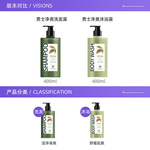 美国天然之扉男士控油洗发水洁净清爽男士400ml/瓶 商品图4