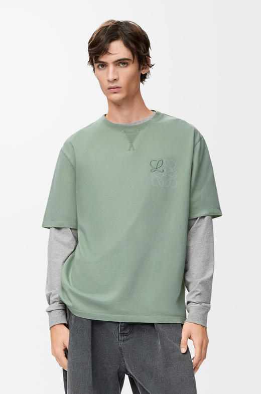 胸口刺绣+交叉领锁边工艺，复古美式圆领基础款全棉大t恤E040880 商品图9