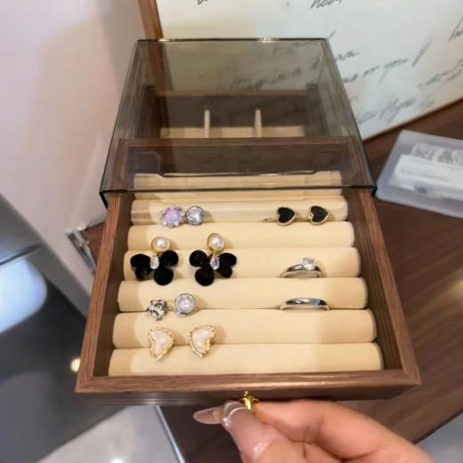 Trees&wind胡桃木五层首饰盒|帮珠宝找个家，分层收纳整洁有序 商品图6