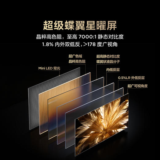 【FFALCON雷鸟】75鹤7 26款 75英寸 SQD-Mini LED 超级蝶翼星曜屏 平板电视75R79A 商品图3