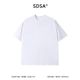 SDSA男装2026新款高贵轻奢美式简约小刺绣字母圆领短袖T恤百搭潮